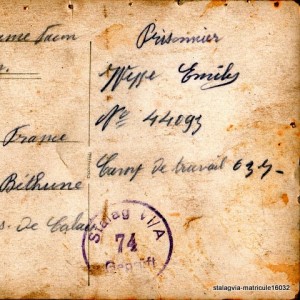 Carte postale de captivité - verso